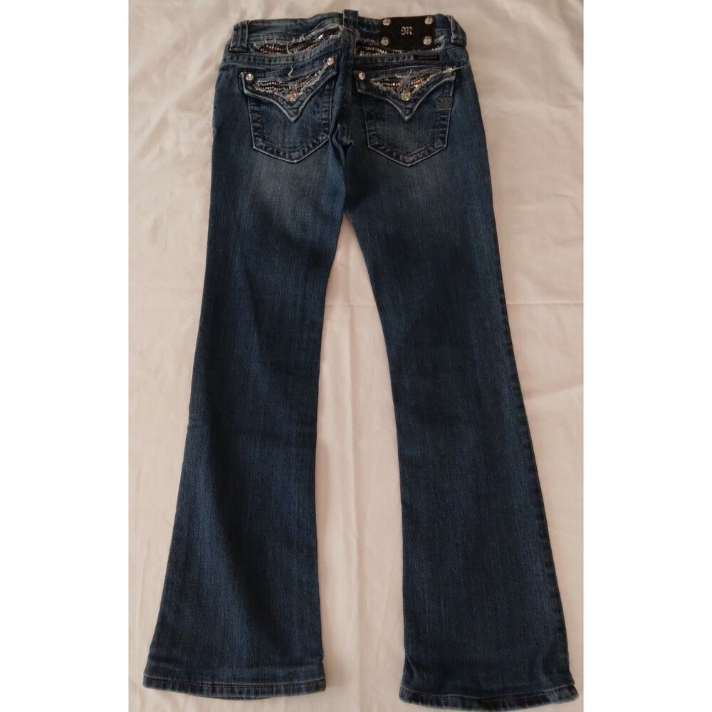 Miss Me Jeans Blue Medium Wash JP6050B2 Boot Cut Embellished Size 26 - Picture 5 of 8